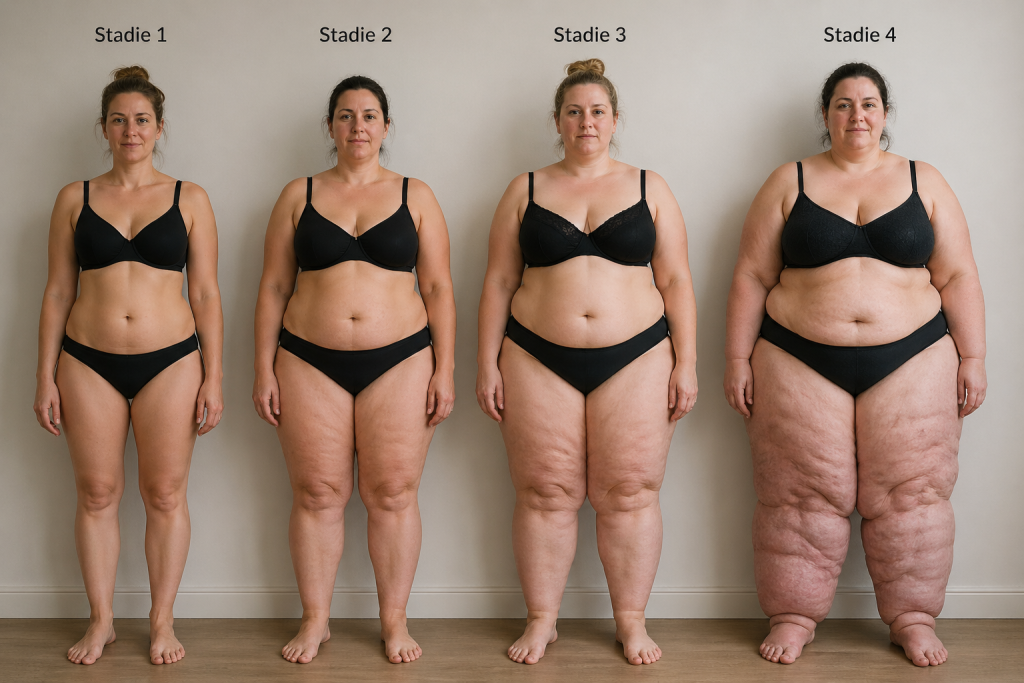 4 kvinder med lipøden i alle stadier